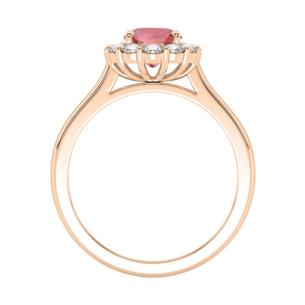 Oval Padpardscha Classic Diamond Halo Dress Ring 2