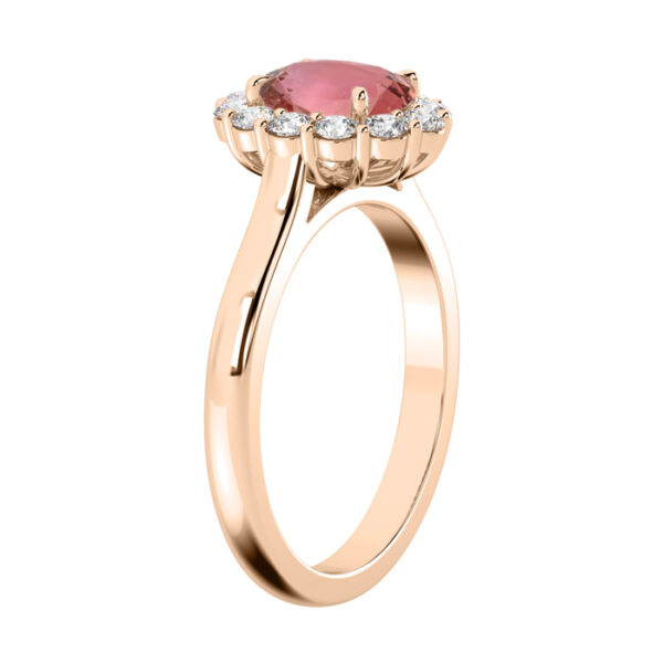 Oval Padpardscha Classic Diamond Halo Dress Ring 3