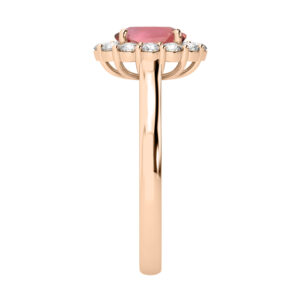 Oval Padpardscha Classic Diamond Halo Dress Ring 4