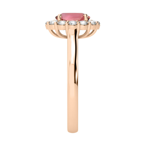 Oval Padpardscha Classic Diamond Halo Dress Ring 4