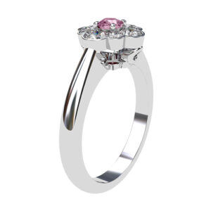 Pink Diamond in Bezel Set Flower of Diamonds 2