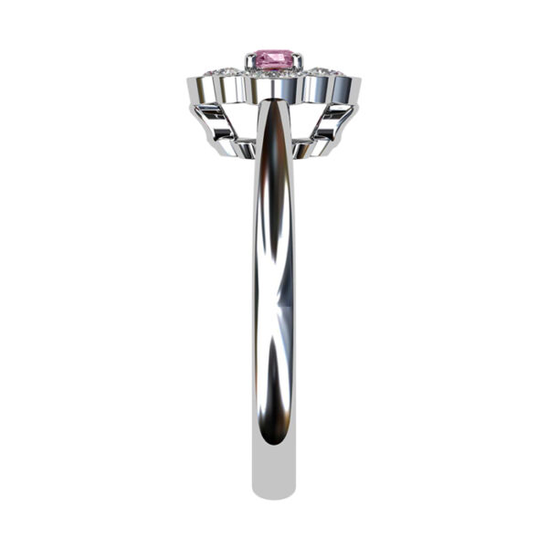 Pink Diamond in Bezel Set Flower of Diamonds 4