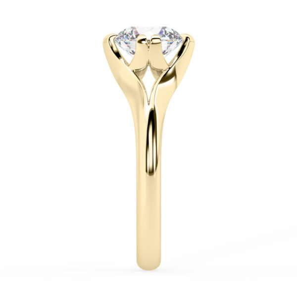Round Diamond Split Band Rotated Double Claw Ring 4
