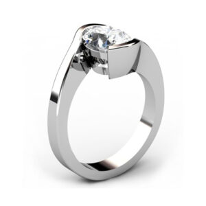 Semi bezel set oval diamond solitaire engagement ring 3
