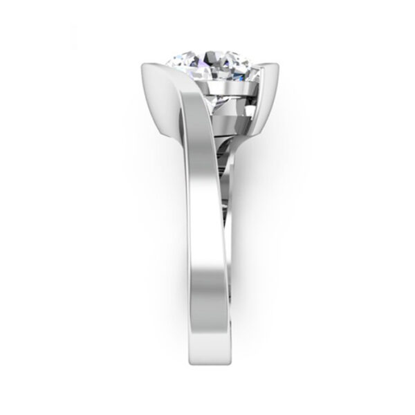 Semi bezel set oval diamond solitaire engagement ring 4