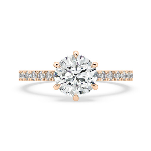 Spaced Hidden Halo Diamond Band Engagement Ring 1