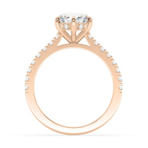 Spaced Hidden Halo Diamond Band Engagement Ring 2