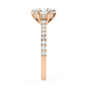 Spaced Hidden Halo Diamond Band Engagement Ring 4