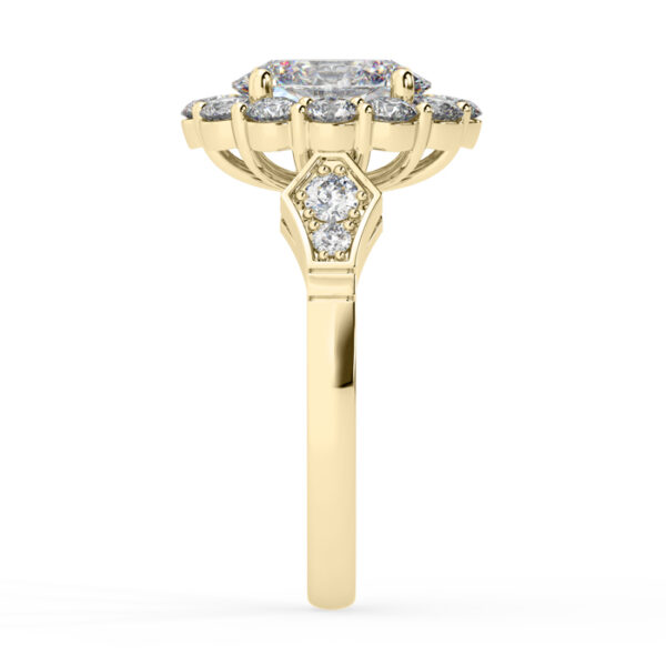Vintage Band Halo Oval Diamond Engagement Ring 4