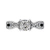cushion cut diamond with criss cross diamond band
