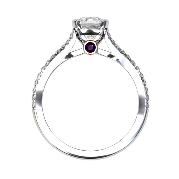 cushion cut diamond with criss cross diamond band 2