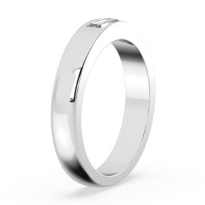 mens thin wedding band with baguette diamond 3
