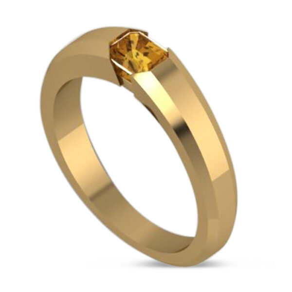 mens yellow diamond semi bezel set ring 3