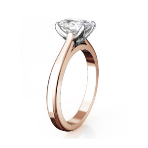 two tone metal oval diamond solitaire engagment ring with hidden diamonds 3