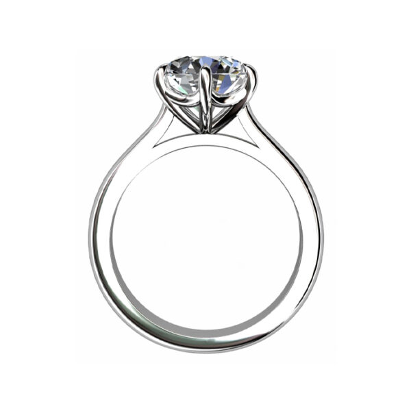wide band 6 claw solitaire diamond ring 2