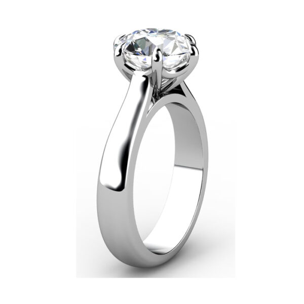 wide band 6 claw solitaire diamond ring 3