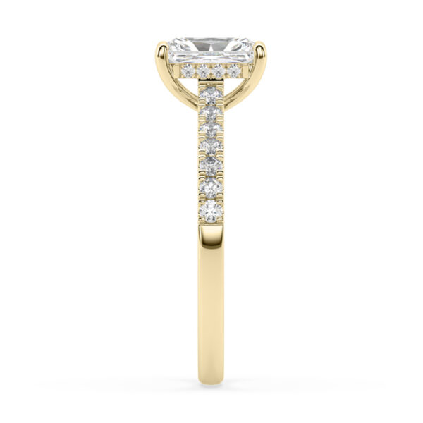 Elongated Radiant Cut Diamond with Diamonds in The Band 4