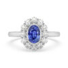 Oval Sapphire Bezel Set With Diamond Halo 1