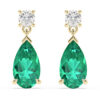 Pear Shape Emerald Drop Earrings 1