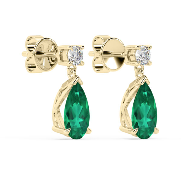 Pear Shape Emerald Drop Earrings 3