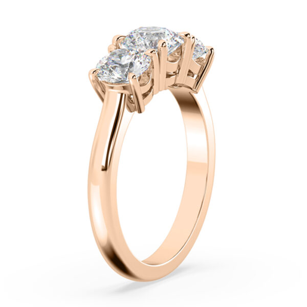 Three Stone Round Diamond Engagement 3