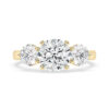 Vintage Style Three Stone Round Diamond Engagement Ring 1