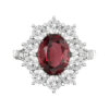 ruby halo vintage style engagement ring 3