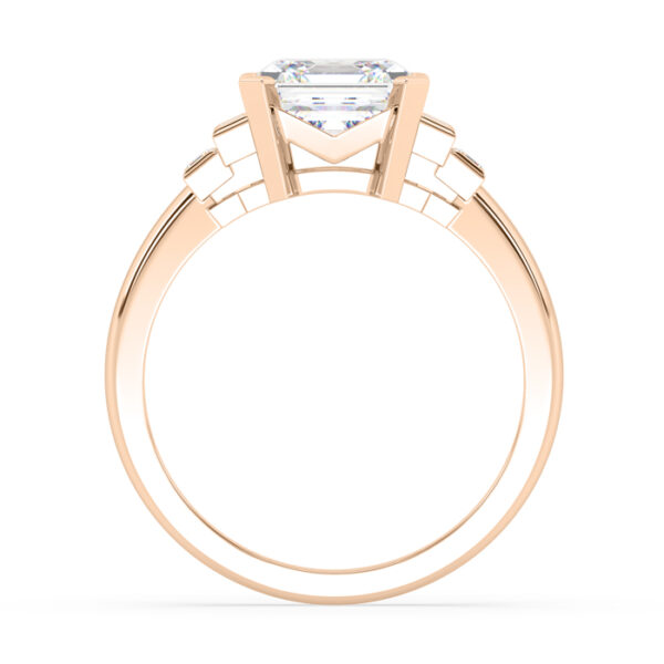 art deco rose gold baguette diamond ring 2