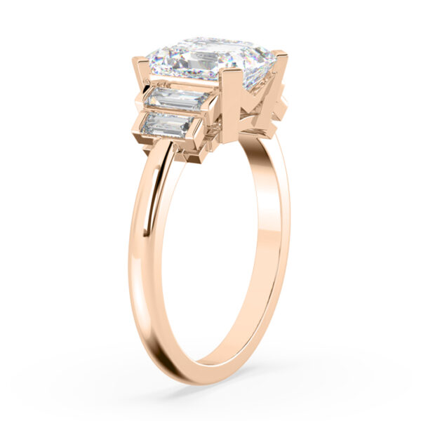 art deco rose gold baguette diamond ring 3