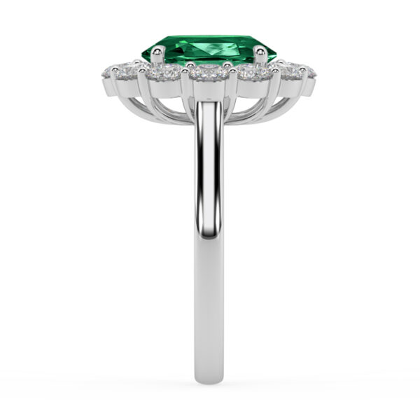 classic oval emerald ring with diamond halo 2