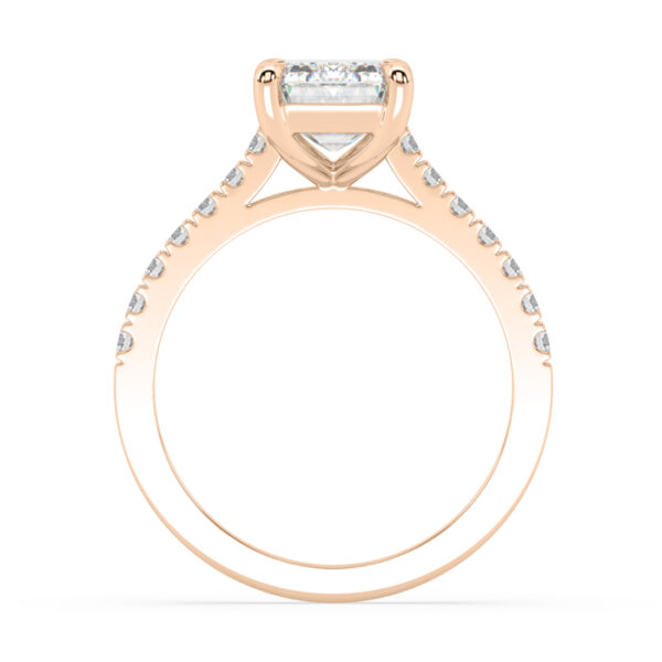 emerald cut diamond band rose gold ring 2