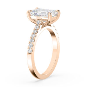 emerald cut diamond band rose gold ring 3