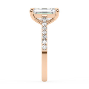 emerald cut diamond band rose gold ring 4