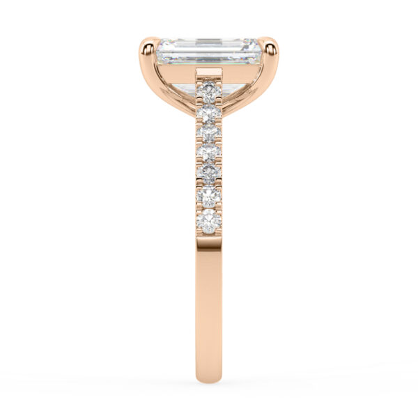 emerald cut diamond band rose gold ring 4