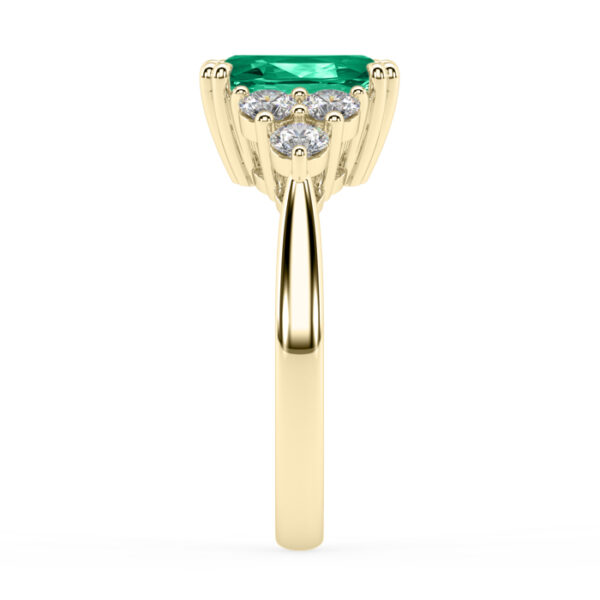 emerald gemstone ring with diamond cluster 4