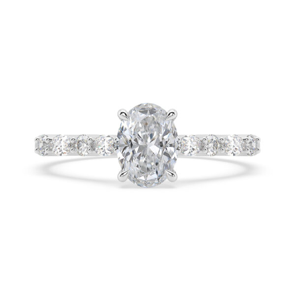 oval diamond ring with marquise and round sides