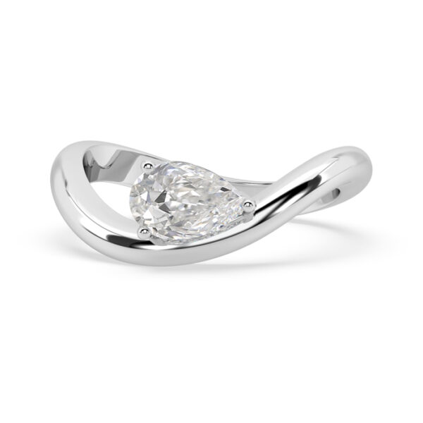 pear shape diamond wave ring