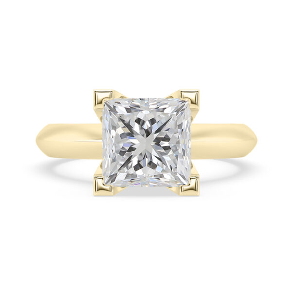 princess cut solitaire engagement ring yellow gold