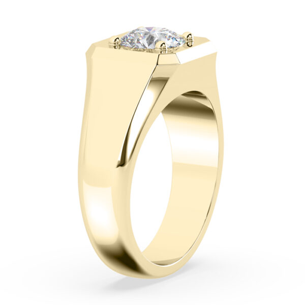 round diamond signet ring 3