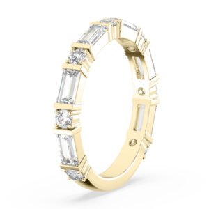 baguette and round diamond dress ring 3