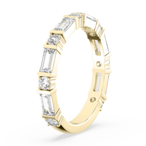 baguette and round diamond dress ring 3