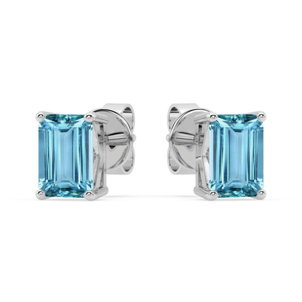emerald cut aquamarine stud earrings 3