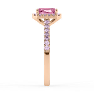 emerald cut pink diamond halo ring 4