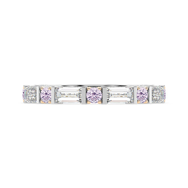 pink diamonds and baguette diamond ring