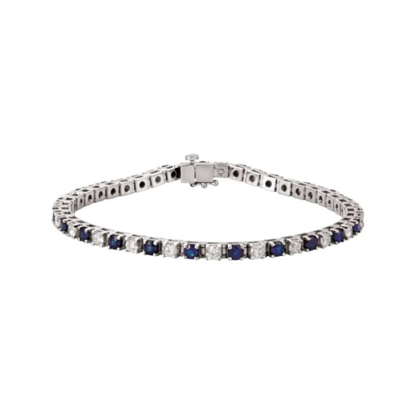 sapphire and diamond line bracelet