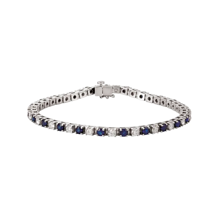 sapphire and diamond line bracelet