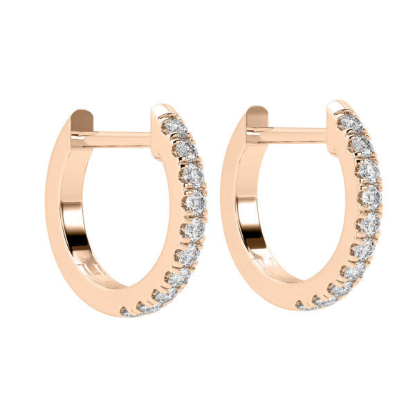 13.5mm CutDown Set Diamond Hoop Earrings RG PV