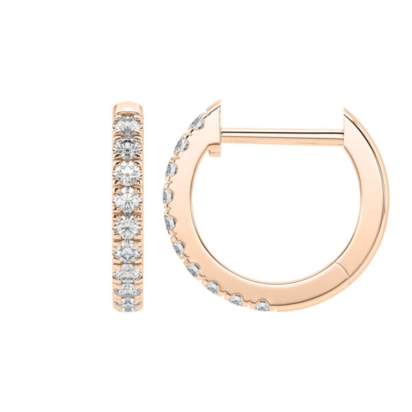 13.5mm CutDown Set Diamond Hoop Earrings RG RV