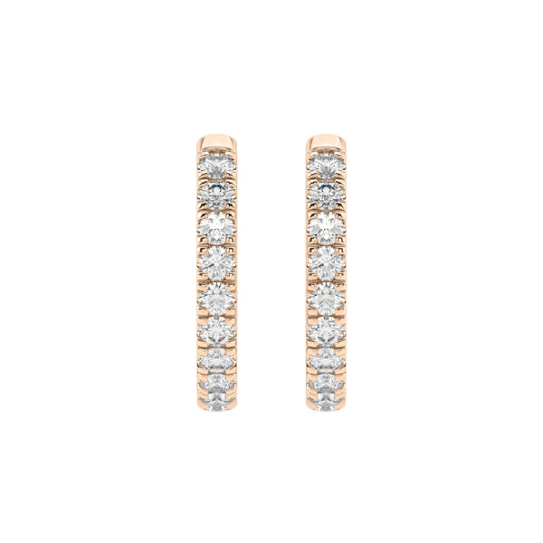 13.5mm CutDown Set Diamond Hoop Earrings RG TV