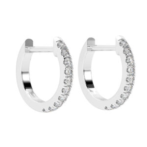 13.5mm CutDown Set Diamond Hoop Earrings WG PV